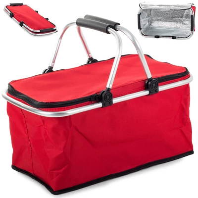 Termikus piknik vagy bevásárló kosár, piros