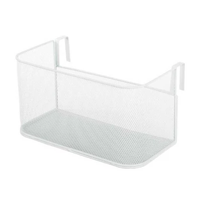 Akasztókonzolos fémrácsos gyűjtőkosár, fehér