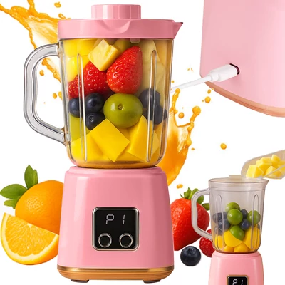 Akkus smoothie készítő turmixgép 3 üzemmóddal, 600 ml, rózsaszín