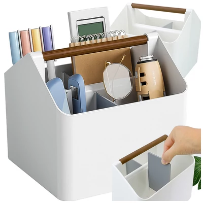 Hordozható háztartási szervező állítható rekeszekkel