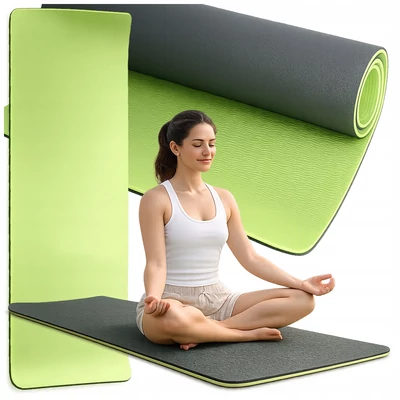 Edzőszőnyeg hordozótáskával, zöld, 183 x 60 cm