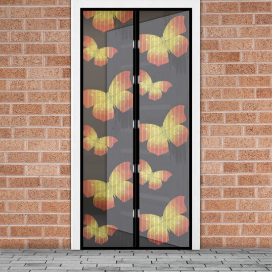 Mágneses szúnyogháló függöny ajtóra (100 x 210 cm, pillangós)