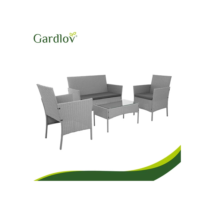 Rattan kerti bútor szett - szürke