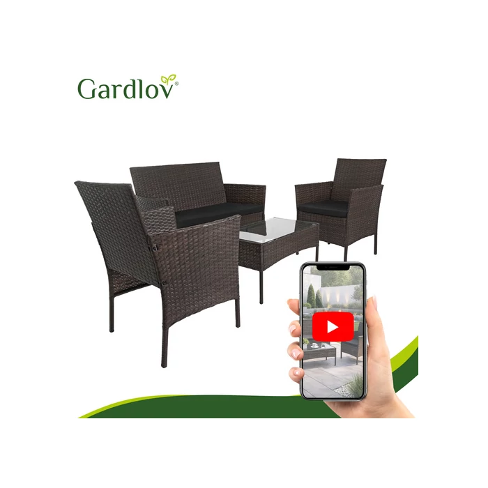 Rattan kerti bútor szett - barna