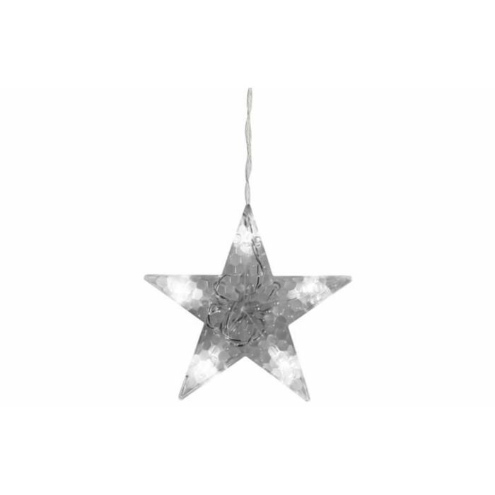 Lógó függöny csillagok 138 LED-es, 4m (hideg fehér)