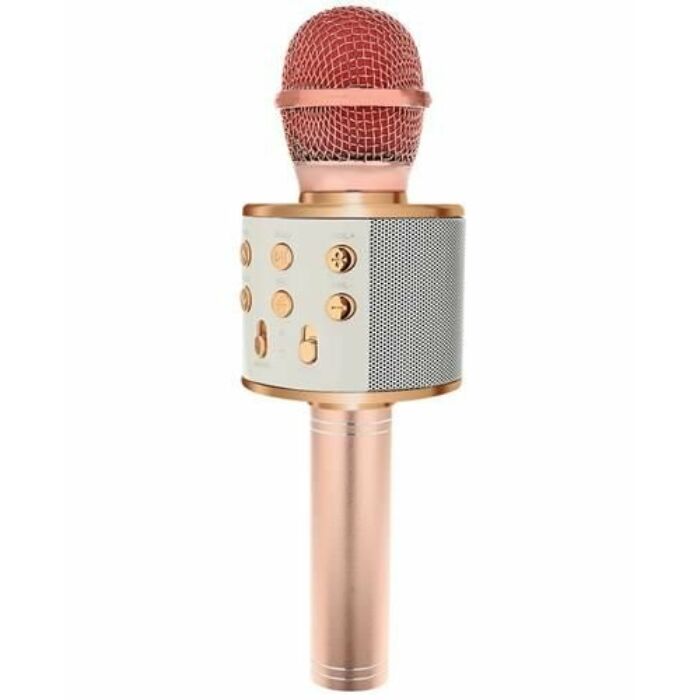 Vezeték nélküli karaoke mikrofon Bluetooth hangszóróval (rózsa arany)