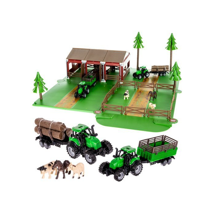 Farm állatokkal, két traktorral