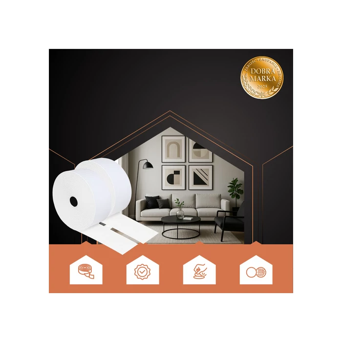 Öntapadó tépőzár szalag 5mx5cm fehér