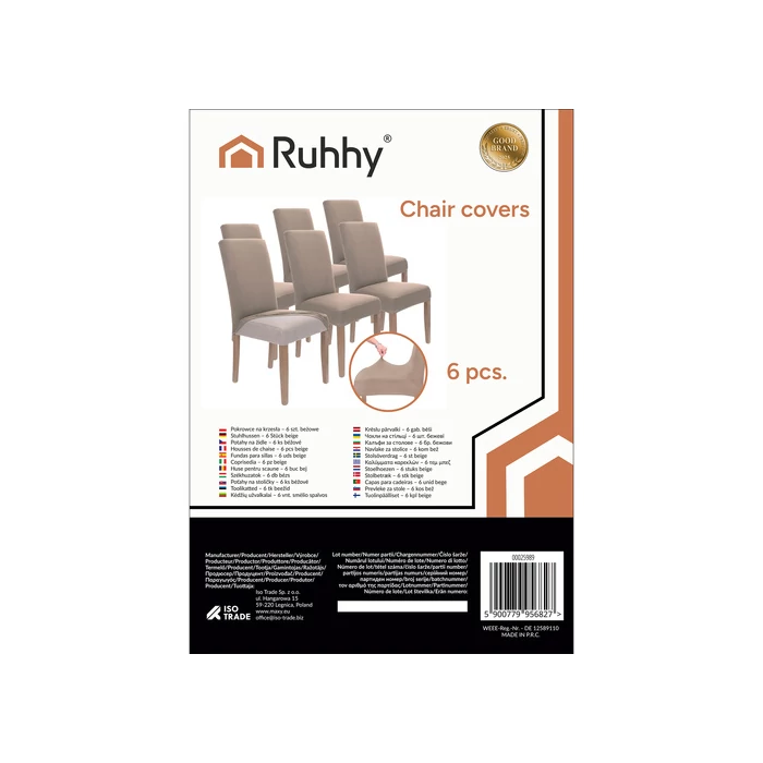 Ruhhy Székhuzat - 6 db bézs
