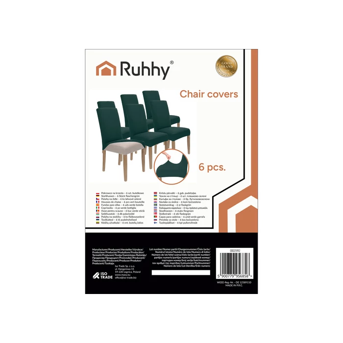 Ruhhy Székhuzat - 6 db zöld  