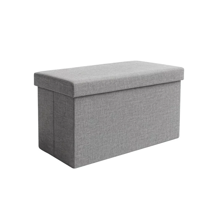 Puff tárolóval - szürke, 60x30x30cm