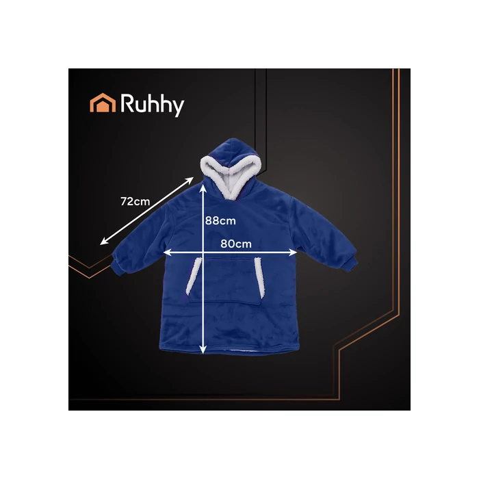 Óriás sötétkék kapucnis pulóver