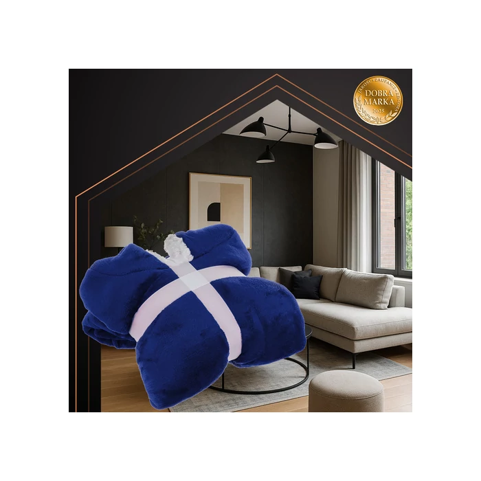 Óriás sötétkék kapucnis pulóver