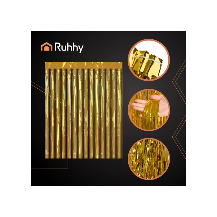 Dekoratív függöny 2x1m arany