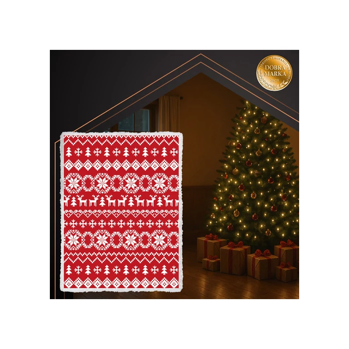 RUHHY Kétszínű Karácsonyi Pléd – 130×170 cm, Puha és Meleg Takaró