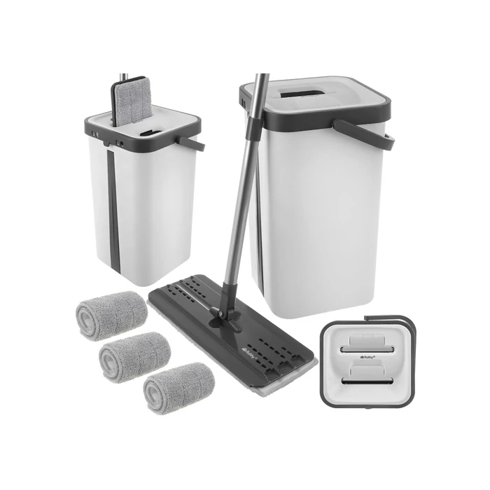 Kétkamrás felmosó szett 11 L vödörrel és mopfejekkel