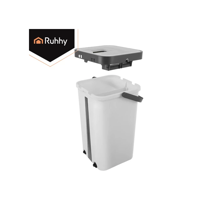 Kétkamrás felmosó szett 11 L vödörrel és mopfejekkel