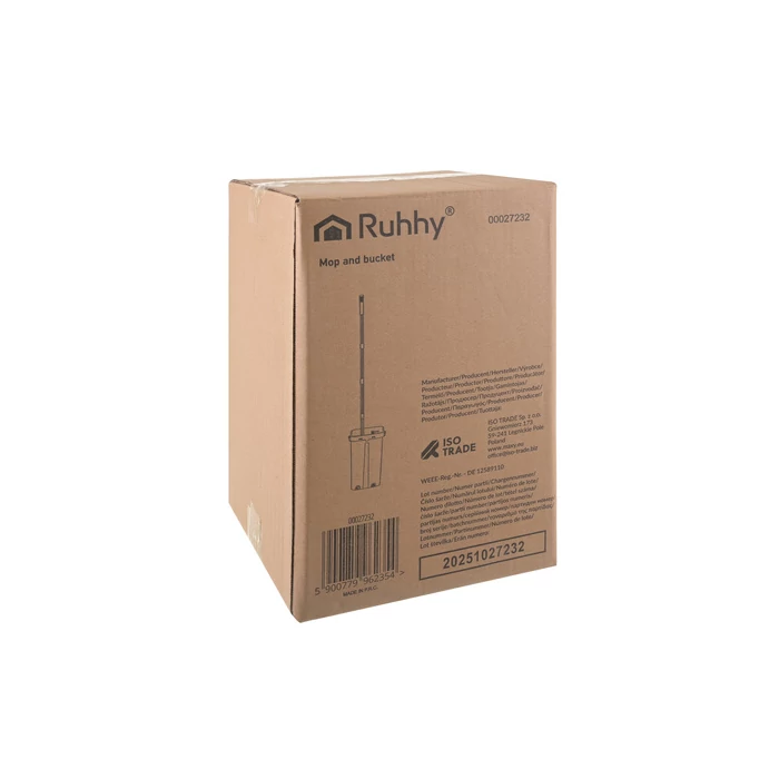 Kétkamrás felmosó szett 11 L vödörrel és mopfejekkel