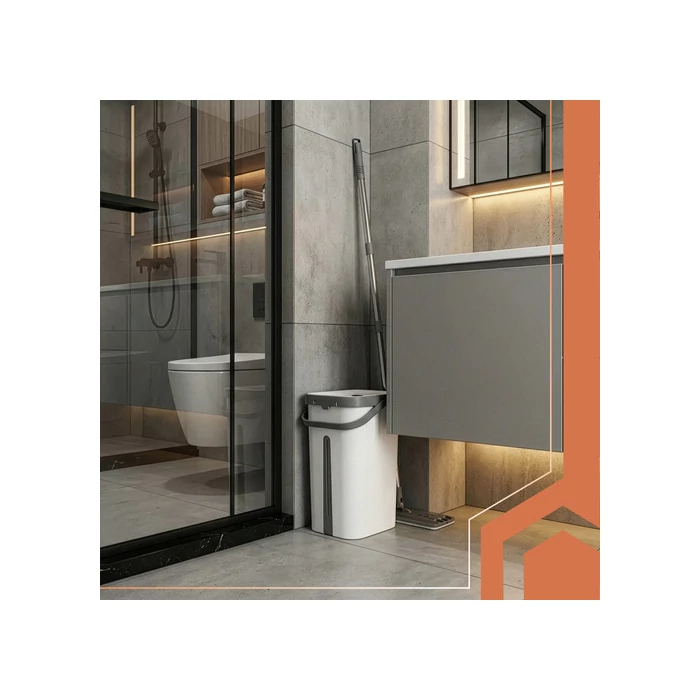 Kétkamrás felmosó szett 11 L vödörrel és mopfejekkel