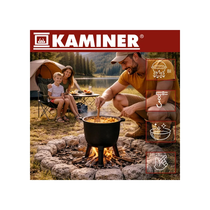 Zománcozott öntöttvas bogrács 8 L