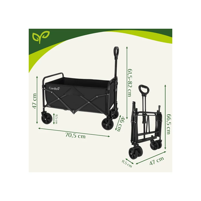 Összecsukható kézikocsi 69x45x49cm