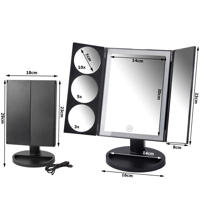 Sminktükör, 3x 5x 10x nagyító