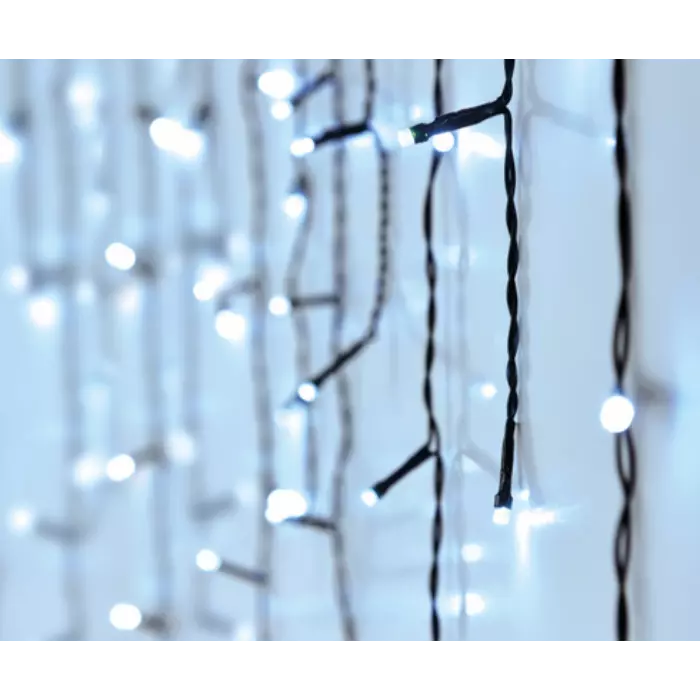 180 LED-es prémium kültéri jégcsap fényfüzér-hideg fehér