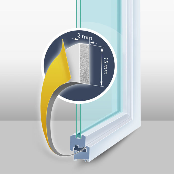 Öntapadós ajtó- ablakszigetelő (I profil, 6 m, fehér 15 mm)