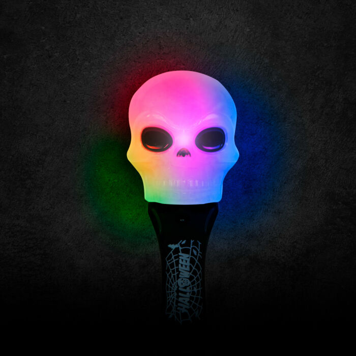 Halloween-i LED lámpa (koponya, elemes)