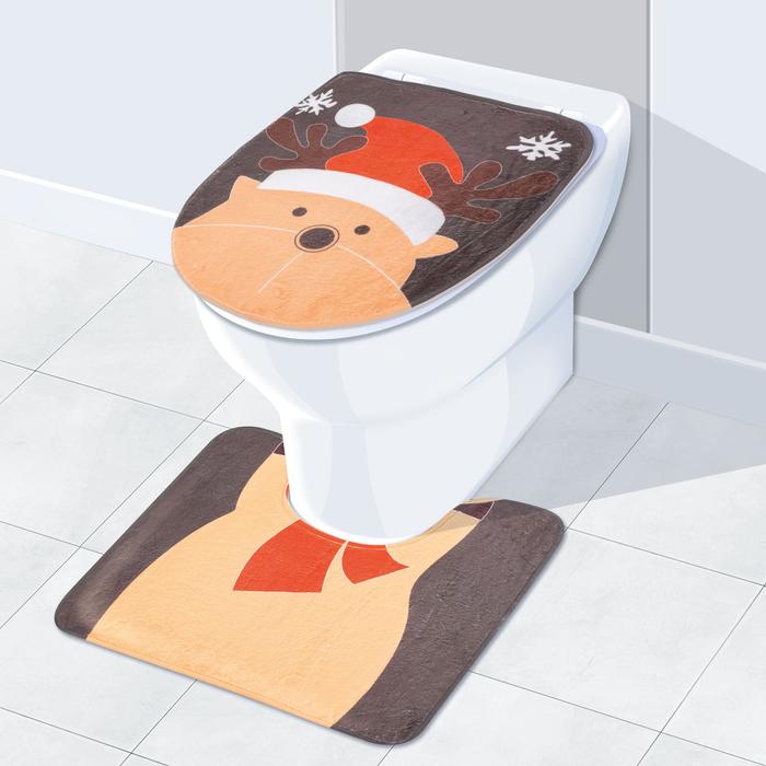 Karácsonyi WC ülőke dekor (rénszarvas mintával)