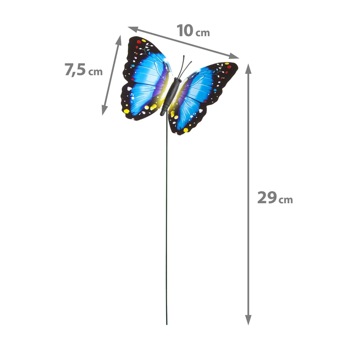 Leszúrható dekor pillangó (színes, 29 cm, műanyag)