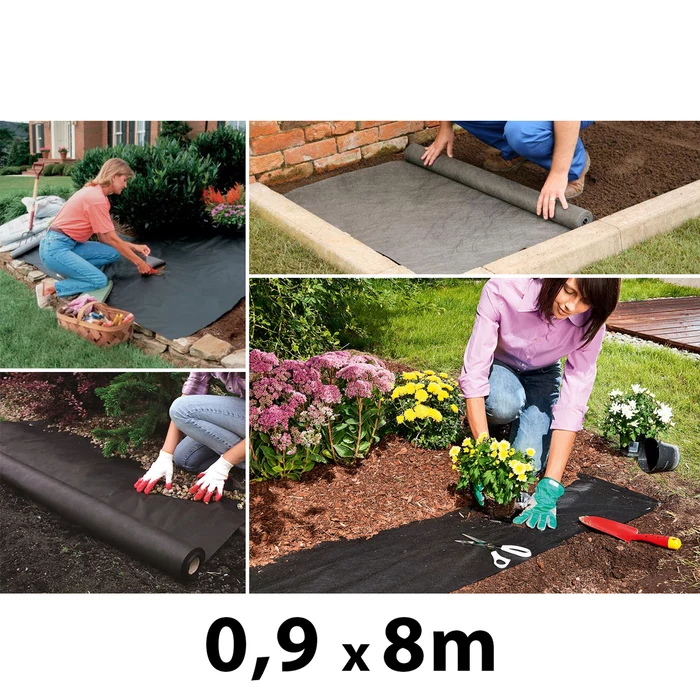 Takaró szövet gyomok ellen, 0,9 x 8 m, 45 g/m2