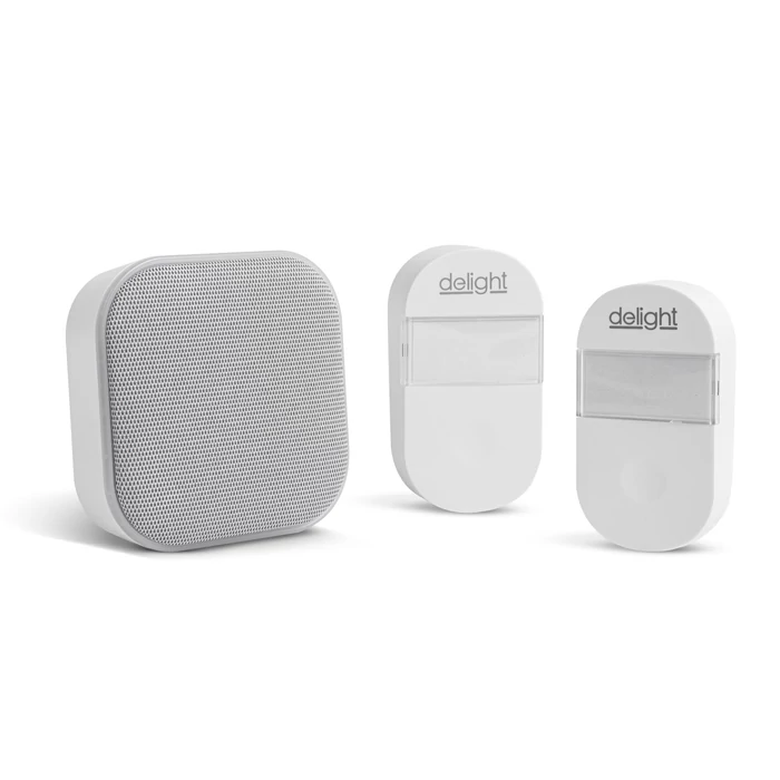 2 az 1-ben vezetéknélküli csengő és éjjelifény - Kinetic - 2 kültéri - fehér