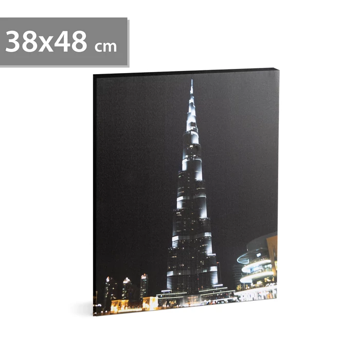 LED-es fali hangulatkép - "Burj Khalifa" - 2 x AA, 38 x 48 cm