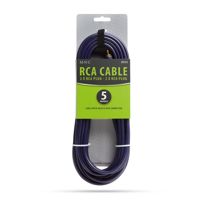 RCA kábel, 2 x RCA dugó, -, 2 x RCA dugó, 5,0 m