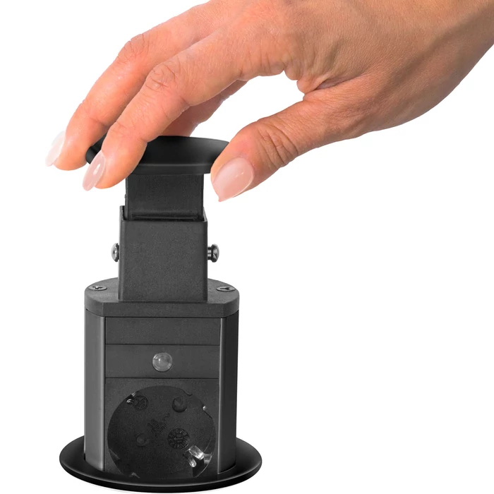 Rejtett elosztó, 3-as + 2 x USB - matt fekete