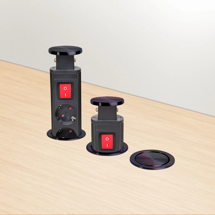 Rejtett elosztó, 3-as, szálcsiszolt titán fekete, kapcsolóval