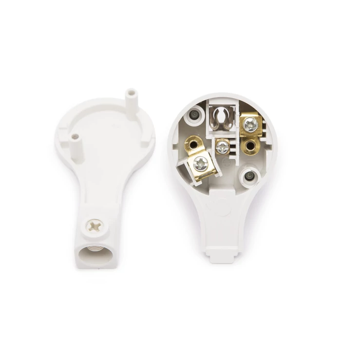 Lengő dugó, 250V~50Hz / 16A, fehér, 90°-os