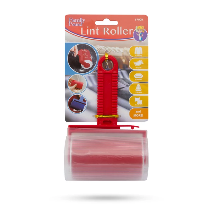 Ruhatisztító henger, kék / piros - 17 x 11 cm