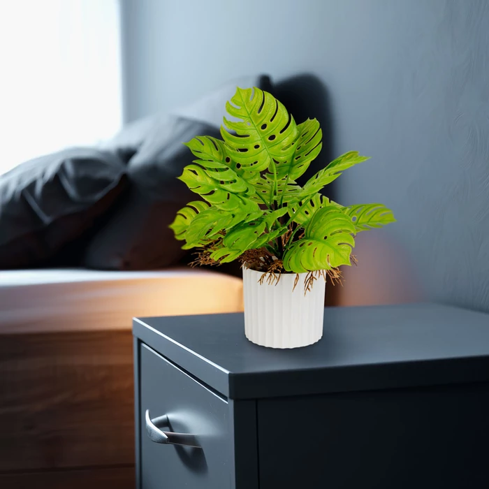 Műnövény dekoráció - monstera - 22 x 8,5 cm