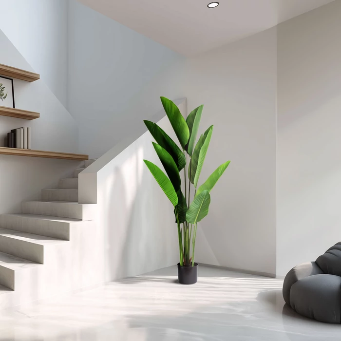 Műnövény dekoráció - banánlevél fa - zöld - 1,6 m