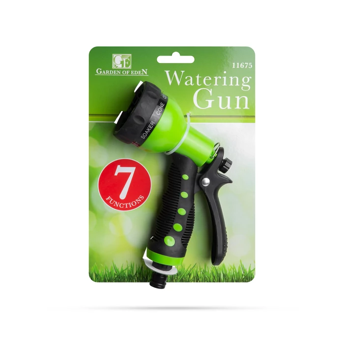 Öntözőpisztoly - 7 funkciós - gumírozott - 20 x 12,5 x 6 cm
