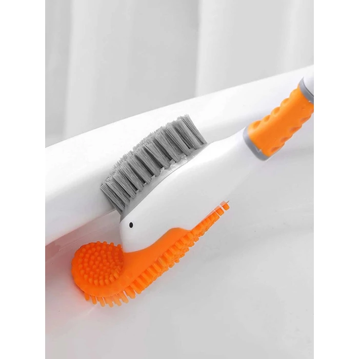 Kacsa alakú WC kefe tartóval - narancssárga / fehér