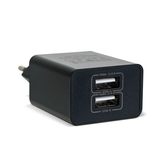 USB Hálózati adapter (2xUSB, fekete)