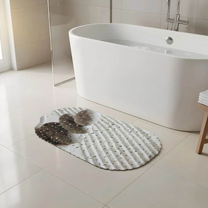 Fürdőszobai csúszásgátló (69 x 35 cm, Szürke, kőmintás)