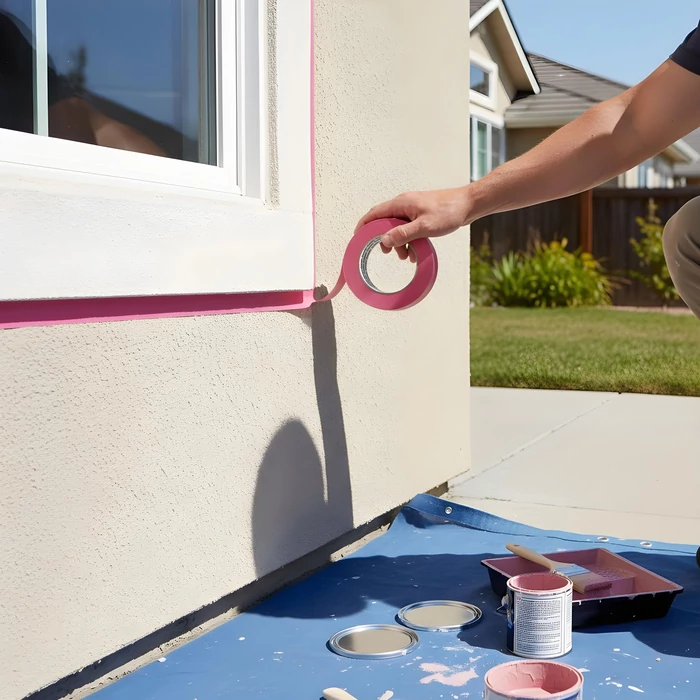 Maszkolószalag (vízbázisú, 50 m x 24 mm, rózsaszín, kültéri)