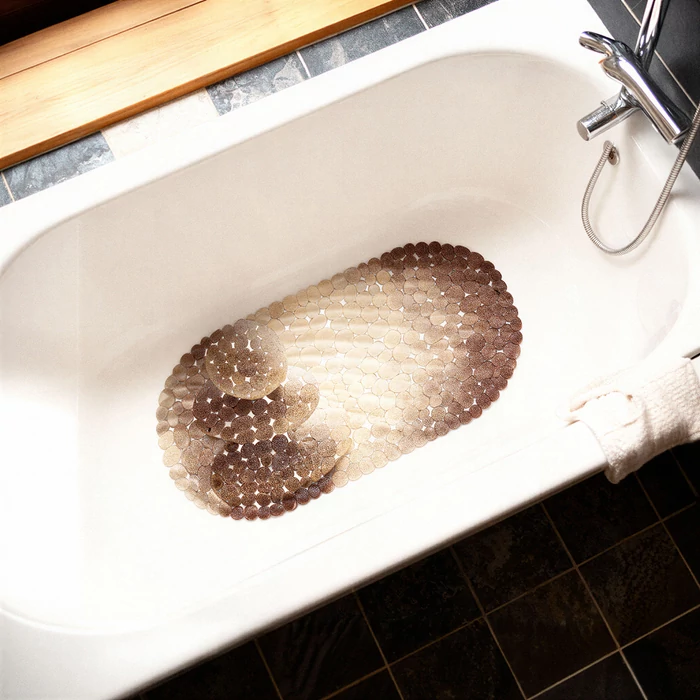 Fürdőszobai csúszásgátló (69 x 35 cm, Szürke, kőmintás)