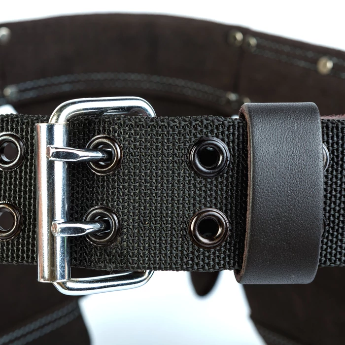 Professzionális bőr szerszámtartó öv (7 zseb, 1 kalapácstartó, 4 ceruzatartó)