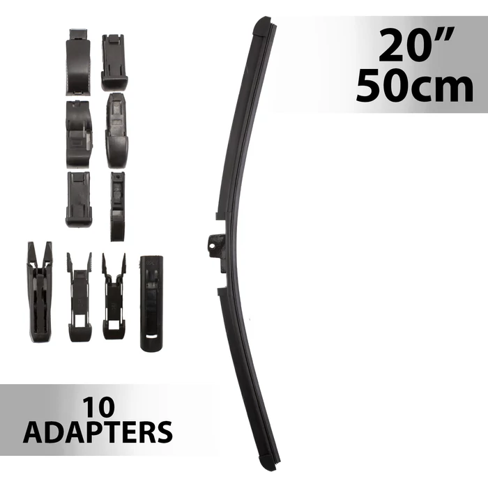 Ablaktörlő 20"/50 cm - 10 db adapterrel