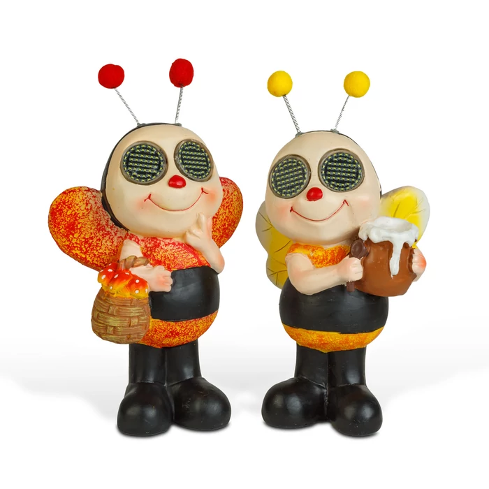 Szolár állatfigura - méhecske - mozgó szemekkel - 112 x SMD LED - 22 cm - 2 féle